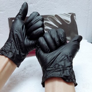 Găng Tay Cao Su Hóa Chất Màu Đen 50 Chiếc Rubber Black Gloves