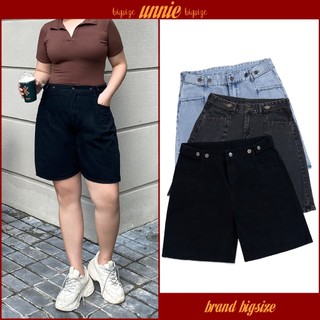 Quần Ngố Jean Ống Rộng Bigsize 55-90kg Màu Xanh Đen Xám Quần Lửng Jean Cao Không Giãn Có Đai Giảm Eo