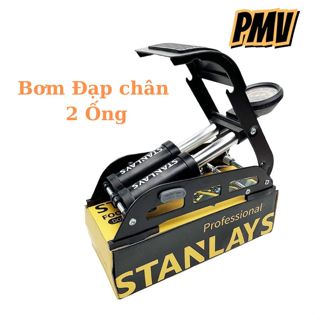  Bơm đạp chân 2 ống Stanley Bơm xe máy và ô tô siêu khoẻ 
