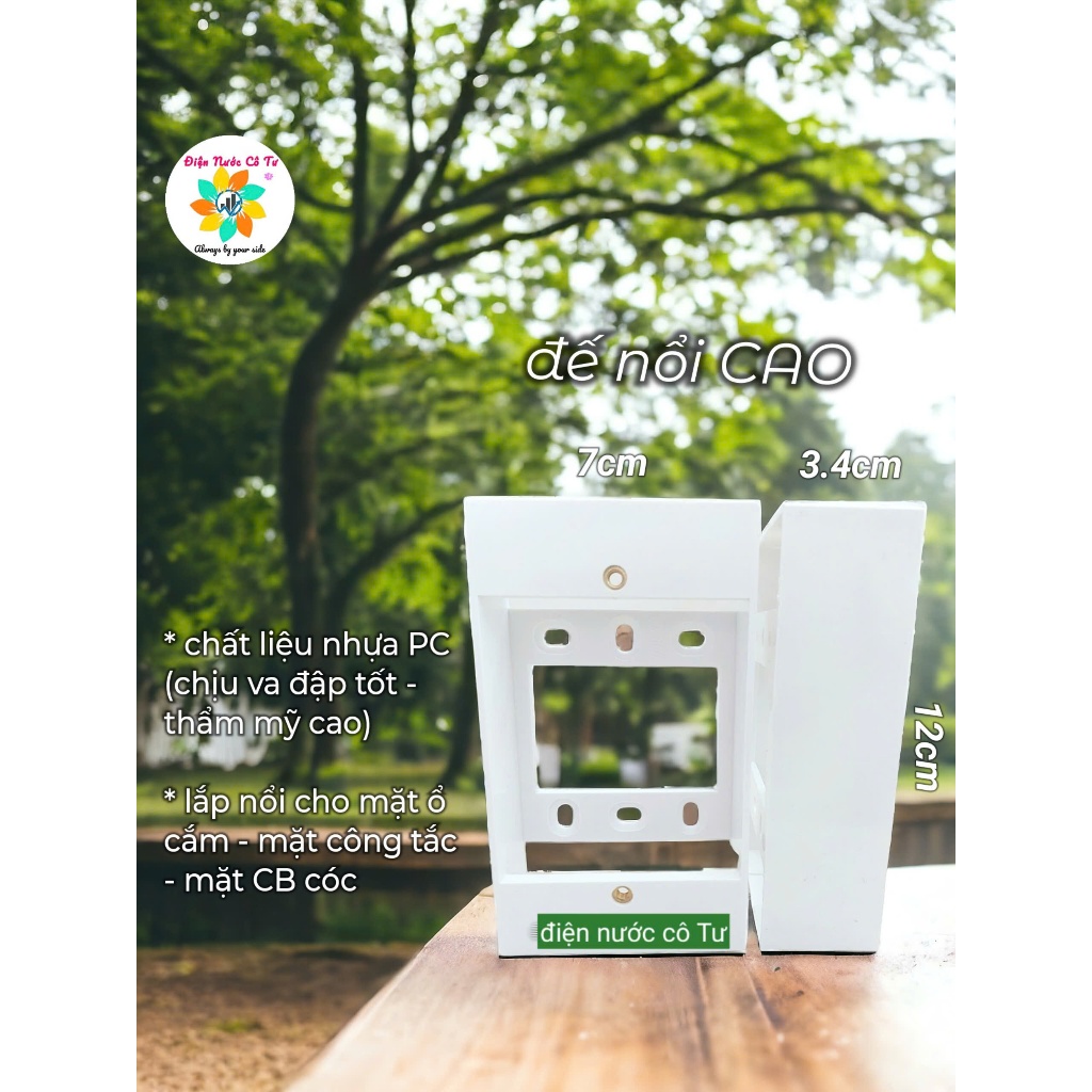( 1 CÁI, 3 CÁI , 5 CÁI ) Đế nổi thấp - Đế nổi cao Sino - đế nổi bắt mặt ổ cắm, mặt công tắc, mặt CB 
