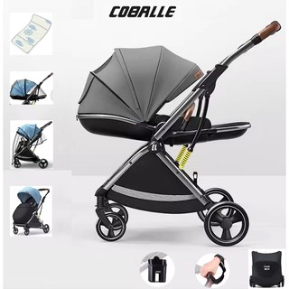 [7 QUÀ TẶNG] Xe đẩy nôi em bé COBALLE 2 chiều 3 tư thế dành cho bé từ 0-4 tuổi gấp gọn chỉ 7kg khung hợp kim nhôm trắng