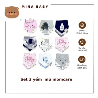 Set 3 yếm và 3 mũ momcare cho bé sơ sinh