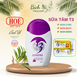 Sữa tắm giảm mụn lưng, mụn ngực, mụn mông, thâm mụn nang lông T3 Acne Body Wash 200ml.