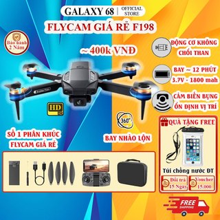 Flycam F198, Drone mini giá rẻ, Máy bay điều khiển từ xa động cơ không chổi than, Playcam HD camera