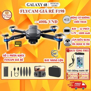 Drone F198, Flycam mini giá rẻ, Máy bay điều khiển từ xa động cơ không chổi than, Playcam HD camera