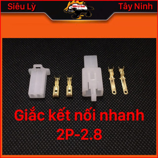 Giắc nhựa 2p-2.8 + cosse điện xe máy