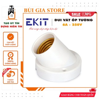 Đui đèn vát xoáy Ekit - Đui xoáy ốp tường ĐĐ02