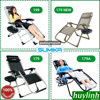 Ghế xếp gấp thư giãn Sumika 179 - 179A - 199 - Tặng khay để ly - 180x67cm - Ghế văn phòng