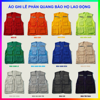 Áo ghi lê phản quang 4 túi bảo hộ lao động ĐỦ MÀU, ĐỦ SIZE