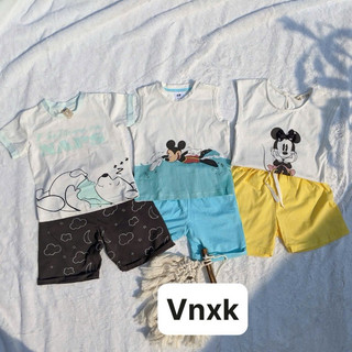 - Set bộ cotton gấu Pooh Hm, sát nách Mickey
