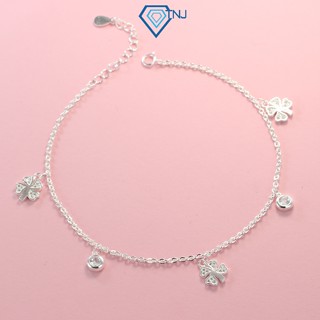 Lắc chân bạc nữ đẹp giá rẻ cỏ bốn lá may mắn LCN0044 - TRANG SỨC TNJ