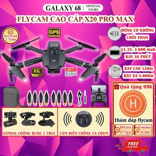 Flycam X20 Pro Max camera 6K UHD, Drone có Gimbal chống rung 3 trục, định vị GPS, Pin 11.1v 3600mAh