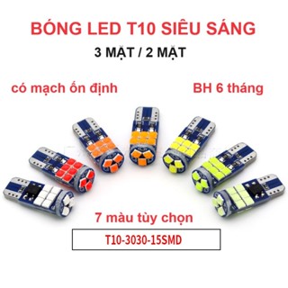 (Led T10 SS) Bóng Led T10 siêu sáng đủ màu chip 4014/ 3030 dùng cho đèn nội thất, đờ mi, xi nhan, biển số, đồng hồ,...