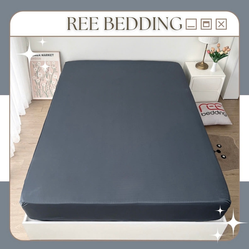 Ga giường thun lạnh trơn REE Bedding nhiều màu đủ size drap trải nệm