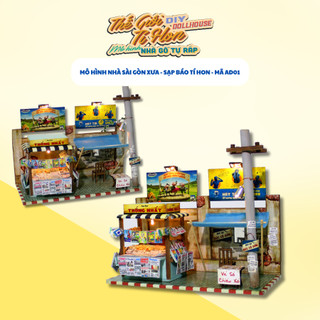 Thế Giới Tí Hon Thu Nhỏ - Nhà Gỗ Tự Lắp Ráp - Mô Hình Mẫu Sạp Báo Tí Hon - Mã AD01