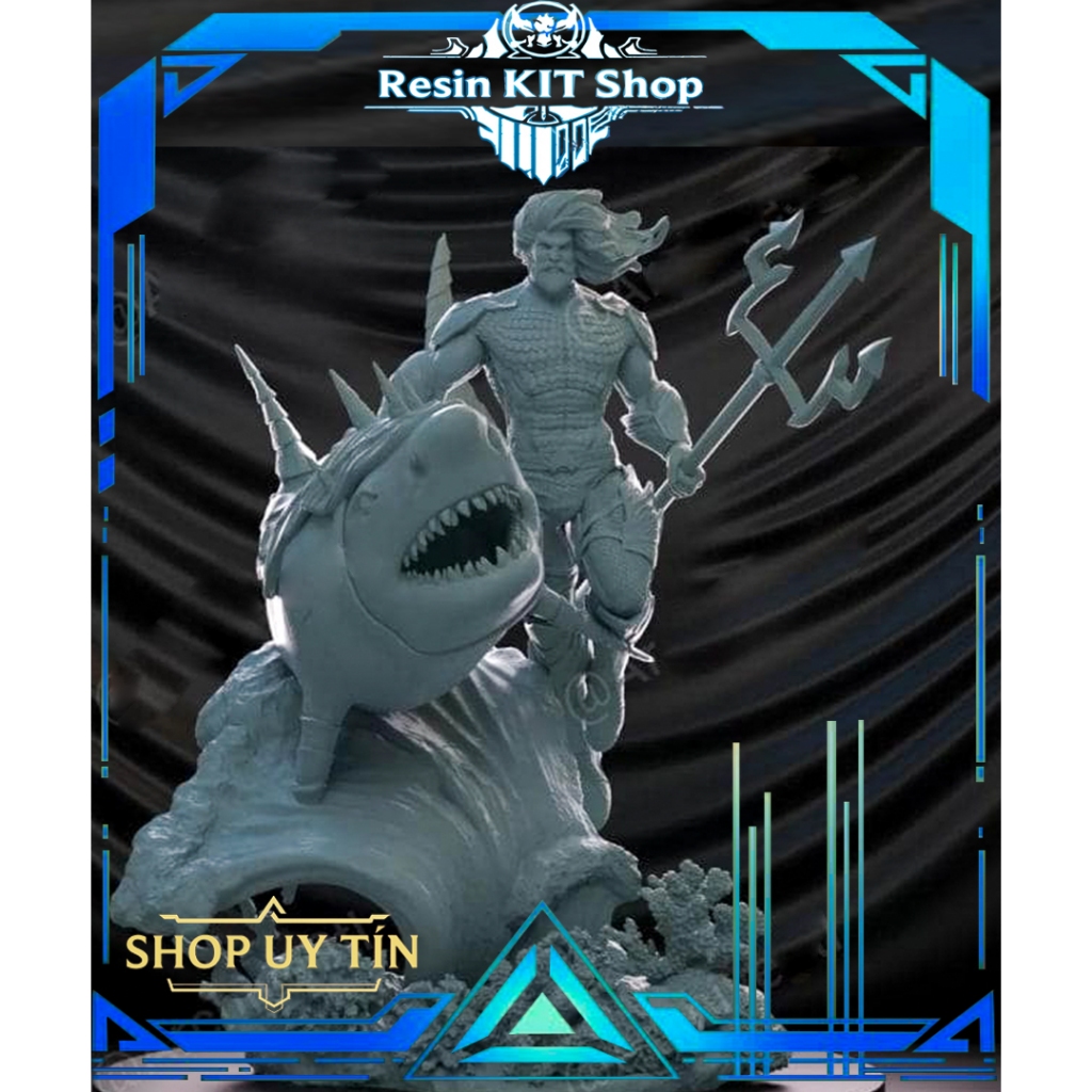 Phôi Mô hình AQUAMAN Shark siêu nét size 15 - 20 cm