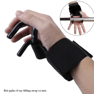  Đai quấn cổ tay lifting strap có móc thanh đòn tạ tập nâng tạ tập gym  cho nam nữ 
