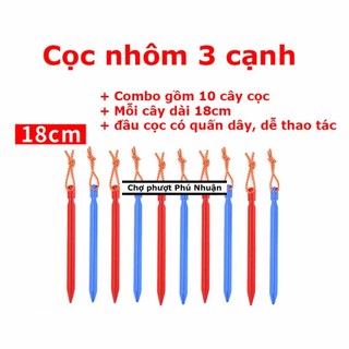Set bộ 10 cọc nhôm 3 cạnh siêu nhẹ chuyên cắm đất mềm