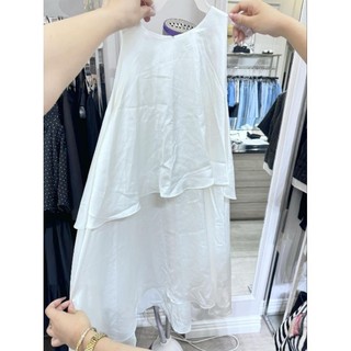 Pass thanh lý váy đầm lụa 21six 2 tầng màu trắng