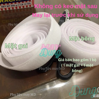 dán xé nhám gai ( 1 mặt bông+ 1 mặt gai) không có keo