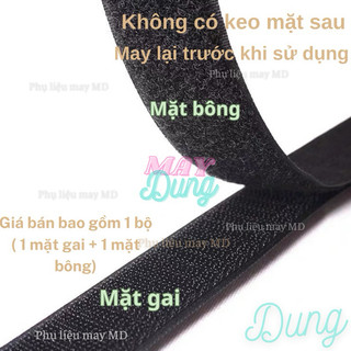 dán xé nhám gai ( 1 mặt bông+ 1 mặt gai) không có keo