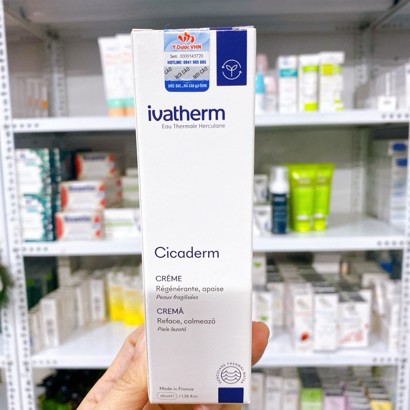[Mã COSBAUH3 giảm 8% đơn 300K] Kem Tái Tạo Phục Hồi Tổn Thương Da Và Ngăn Ngừa Sẹo Cicaderm Cream Ivatherm 40ml