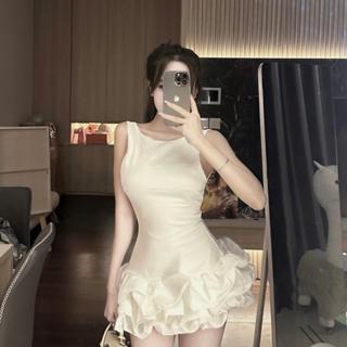 Váy Balo Cổ Thuyền Phối Chân Bèo Tafta Bồng Bềnh Dành Cho Nữ By Trang Mun E41