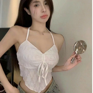  Áo Bra  Ren Dạng Yếm 2 Dây Buộc Vạt Nhọn Kèm Mút Dây Thắt Nơ Trước Ngực Mã 9604 