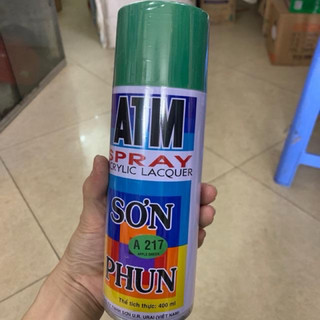 Sơn phun sơn xịt ATM màu xanh táo- xanh lá cây nhạt A217