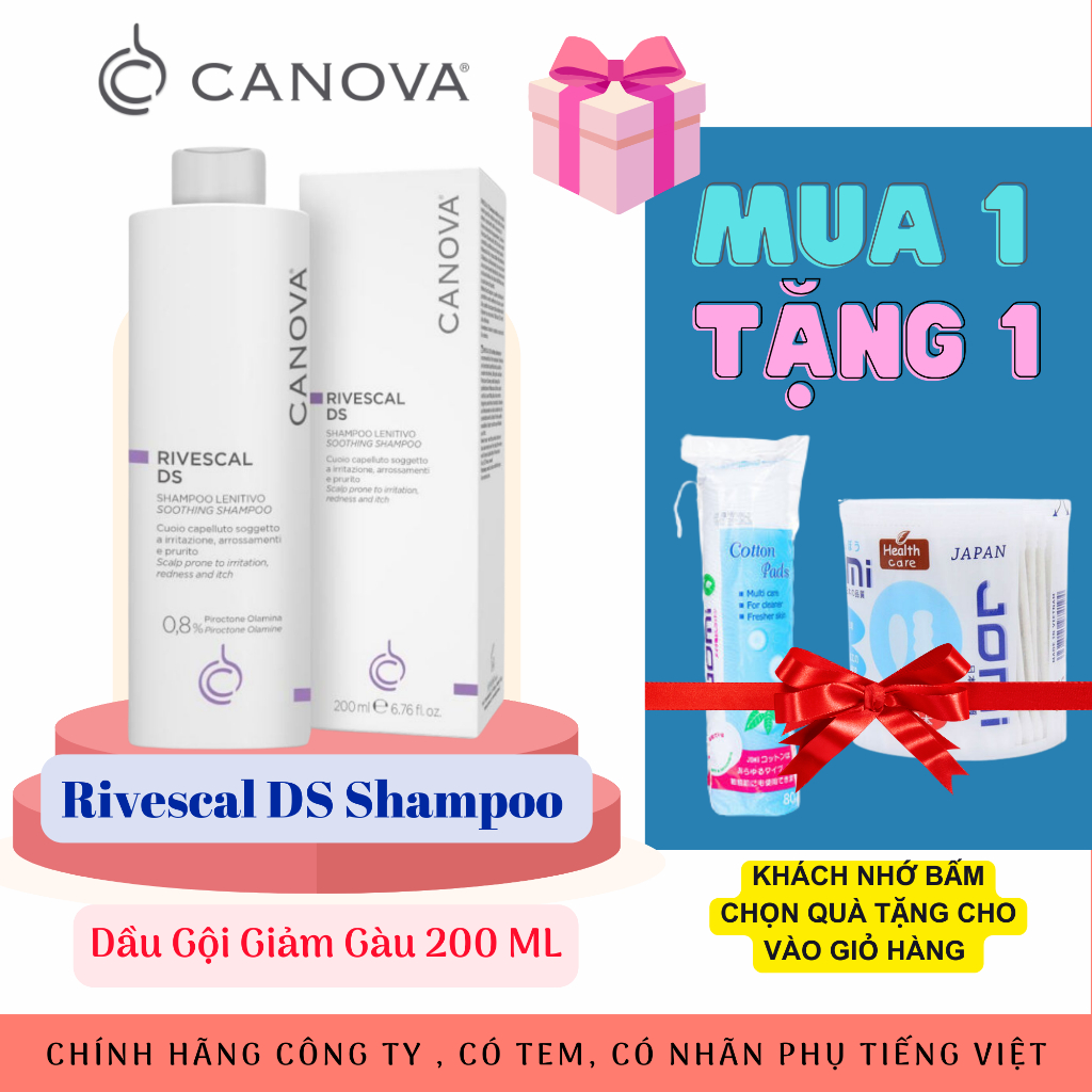 Dầu gội Canova Rivescal DS Shampoo 200mL Cho Gàu Nặng