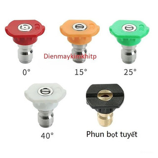 Béc xịt rửa xe, Béc phun rửa xe cao áp 1/4 loại 0-15-25-40 độ gắn đầu nối nhanh máy xịt rửa áp lực cao