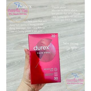 Bao cao su durex siêu mỏng Úc hộp 10 chiếc, 30 chiếc