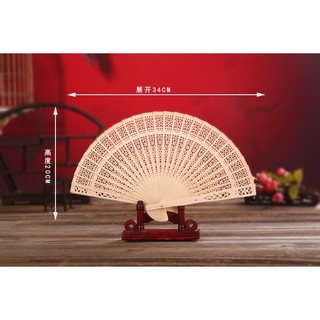 Quạt Xếp Gỗ Họa Tiết Cầm Tay Phong Cách Cổ Trang Winz