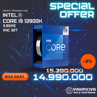 Cpu intel core i9 13900k ( 3.0ghz turbo 5.8ghz / 24 nhân 32 luồng / 36mb / lga 1700) [new]