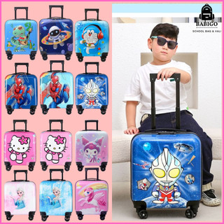 Vali kéo trẻ em 18 in hình nổi 3D cho bé du lịch BABIGO hình kitty, siêu nhân, người nhện, elsa, thỏ BBG0710