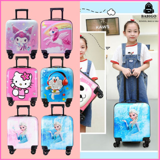 Vali kéo trẻ em 18 in hình nổi 3D cho bé gái du lịch BABIGO hình kitty, công chúa bạch tuyết, elsa, thỏ BBG0710