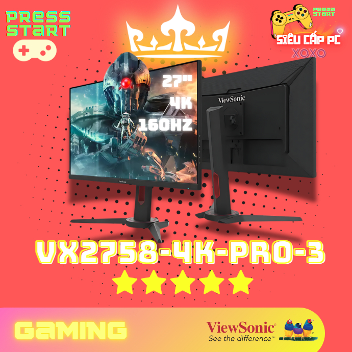 Màn Hình Gaming Viewsonic VX2758-4K-PRO-3 27 Inch 4K IPS 160Hz FreeSync Chống Lóa HDR10