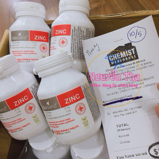 Viên bổ sung kẽm bioisland tăng đề kháng, ăn ngon, ngủ ngon cho trẻ từ 1 tuổi bioisland zinc120 viên