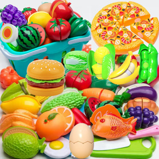 Bộ đồ chơi cắt hoa quả rau củ nhựa cho bé, bộ đồ chơi nấu ăn cho bé trai bé gái có bánh pizza, quà tặng sinh nhật cho bé