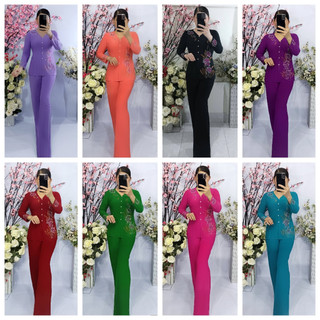 Bộ Bà Ba Ép Đá Quần Ống Rộng - Bảng Ép Đá 1
