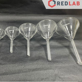 Phễu thủy tinh phi 40 50 60 75 90 100 mm ONELAB dùng chiết rót hoá chất, chất lỏng, thí nghiệm
