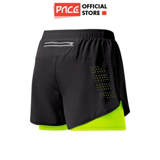 Quần chạy bộ nam 2 lớp PACE Leego thoáng khí, quần thể thao nam có túi khóa sau, quần short đùi tập gym thoải mái Q9