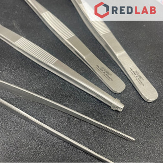 Nhíp thí nghiệm thẳng đầu tù 12.5 14 16 18 20 25 30 cm, inox không rỉ, có gờ, không mấu, xuất xứ Pakistan