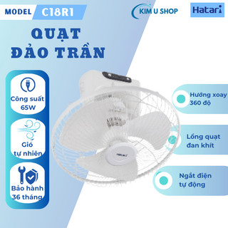 Quạt đảo trần có điều khiển Hatari HT-C18R1(S) xuất xứ Thái Lan - Hàng chính hãng bảo hành 36 tháng