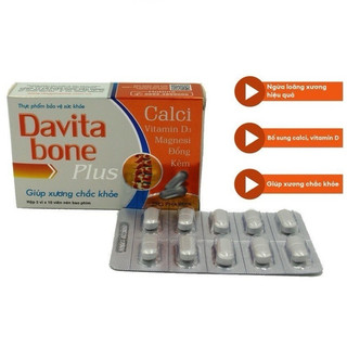  SẢN PHẨM BỔ SUNG CALCI VÀ KHOÁNG CHẤT CHO CƠ THỂ DAVITA BONE PLUS.Chính hãng DHG Pharma 