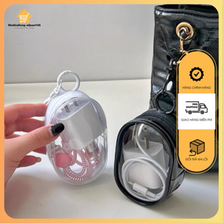 Hộp Đựng Dây Sạc Trong Suốt Hộp Tai Nghe Chống Nước Chống Bụi Du Lịch Có Móc Treo