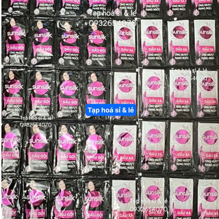 Dây Dầu gội hoặc xả Sunsilk đen Óng mượt rạng ngời gói 6g (dây 10 gói)