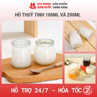 Hũ thuỷ tinh đựng sữa chua 100ml và 200ml, cốc làm caramel dáng thấp, dáng cao