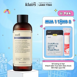 Nước hoa hồng Dear, Klairs Supple Preparation Facial Toner 180ml
