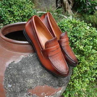 Giày lười nam dập Vân cánh dán 2 màu đen nâu, đế khâu chắc chắn ,đế êm da mềm
